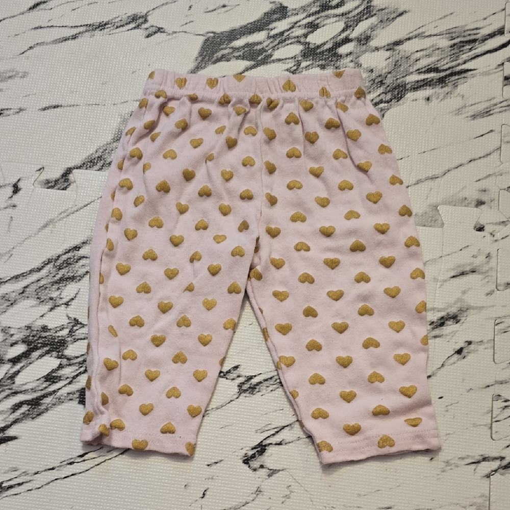 Pink Heart Patterned Kids Casual Bottoms
